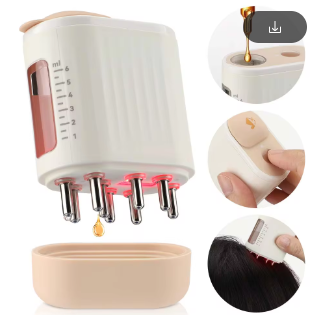 Electric Vibration Massage Comb Red Light Micro-current Essence Oil Applicator Promote Hair Growth Portable Head Massager