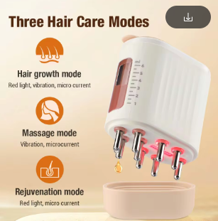 Electric Vibration Massage Comb Red Light Micro-current Essence Oil Applicator Promote Hair Growth Portable Head Massager