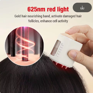 Electric Vibration Massage Comb Red Light Micro-current Essence Oil Applicator Promote Hair Growth Portable Head Massager