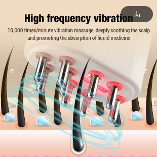 Electric Vibration Massage Comb Red Light Micro-current Essence Oil Applicator Promote Hair Growth Portable Head Massager