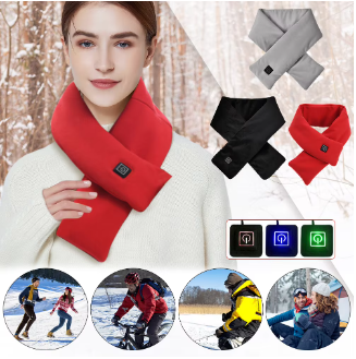 Warm Heated Scarf USB Charging Electric Heated Scarf Cold-Proof Thermal Neck Wrap Warmer Washable for Climbing Hiking Cycling