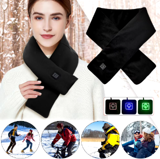 Warm Heated Scarf USB Charging Electric Heated Scarf Cold-Proof Thermal Neck Wrap Warmer Washable for Climbing Hiking Cycling